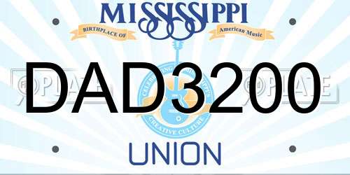DAD3200 Mississippi License Plate
