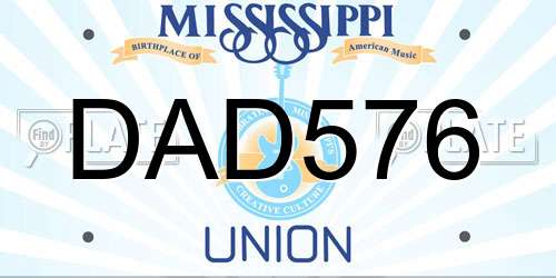 DAD576 Mississippi License Plate