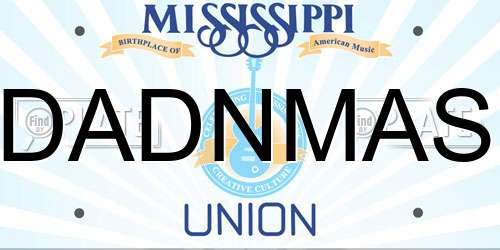 DADNMAS Mississippi License Plate