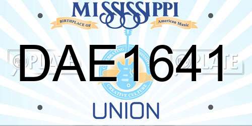 DAE1641 Mississippi License Plate