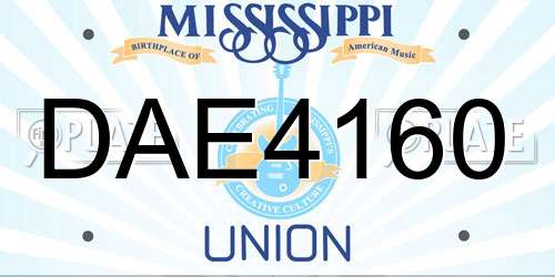 DAE4160 Mississippi License Plate