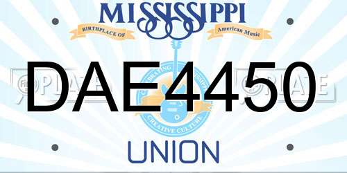 DAE4450 Mississippi License Plate