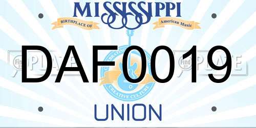 DAF0019 Mississippi License Plate