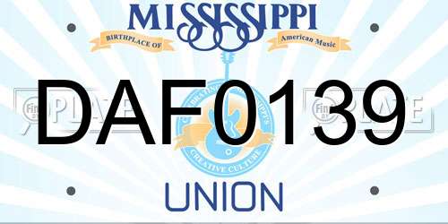 DAF0139 Mississippi License Plate