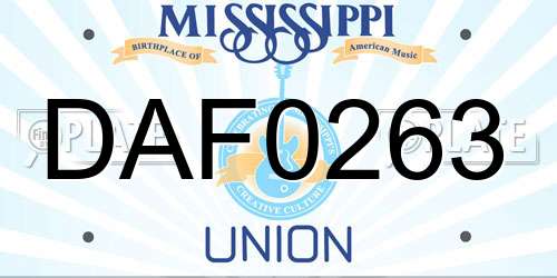 DAF0263 Mississippi License Plate