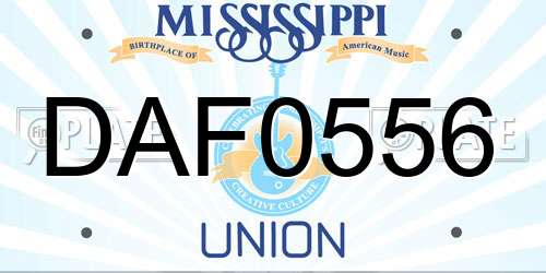 DAF0556 Mississippi License Plate