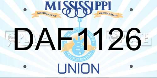DAF1126 Mississippi License Plate