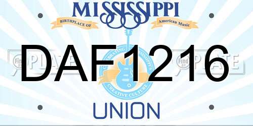 DAF1216 Mississippi License Plate