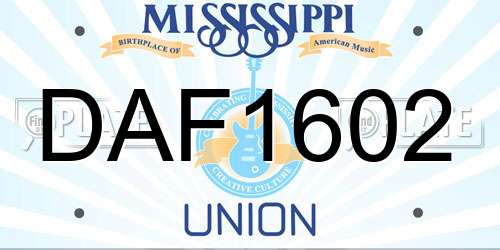 DAF1602 Mississippi License Plate