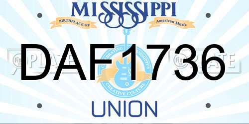 DAF1736 Mississippi License Plate