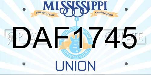 DAF1745 Mississippi License Plate