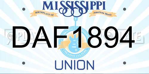 DAF1894 Mississippi License Plate