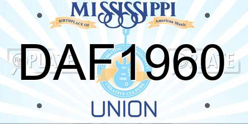 DAF1960 Mississippi License Plate