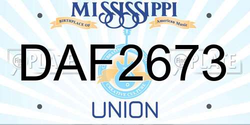 DAF2673 Mississippi License Plate