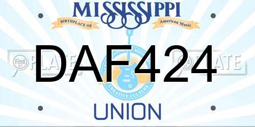 DAF424 Mississippi License Plate