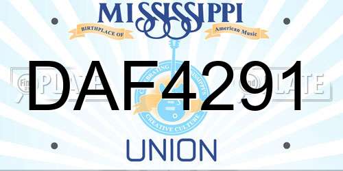 DAF4291 Mississippi License Plate
