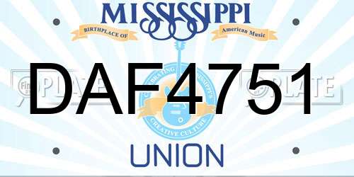DAF4751 Mississippi License Plate