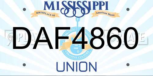 DAF4860 Mississippi License Plate