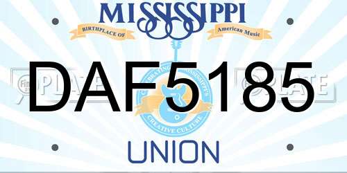 DAF5185 Mississippi License Plate