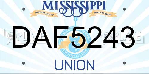 DAF5243 Mississippi License Plate