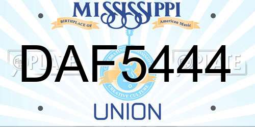 DAF5444 Mississippi License Plate