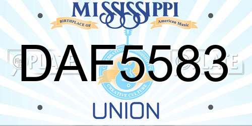 DAF5583 Mississippi License Plate