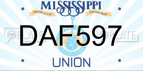DAF597 Mississippi License Plate