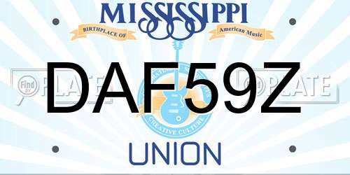 DAF59Z Mississippi License Plate