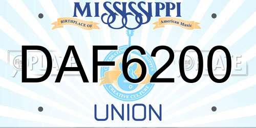 DAF6200 Mississippi License Plate