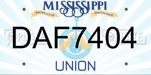 DAF7404 Mississippi License Plate