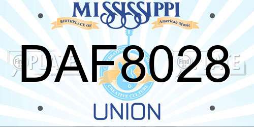 DAF8028 Mississippi License Plate