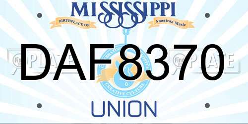 DAF8370 Mississippi License Plate