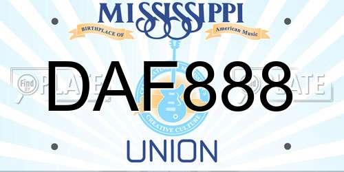 DAF888 Mississippi License Plate