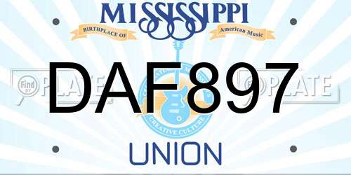 DAF897 Mississippi License Plate