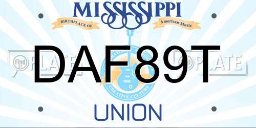 DAF89T Mississippi License Plate
