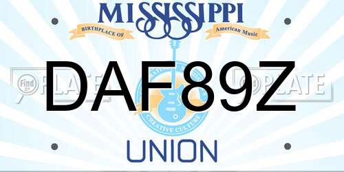 DAF89Z Mississippi License Plate