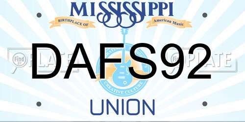 DAFS92 Mississippi License Plate
