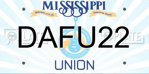 DAFU22 Mississippi License Plate