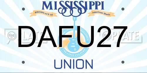 DAFU27 Mississippi License Plate