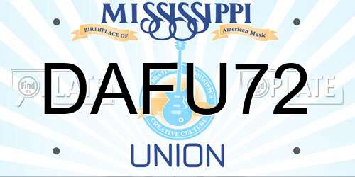 DAFU72 Mississippi License Plate