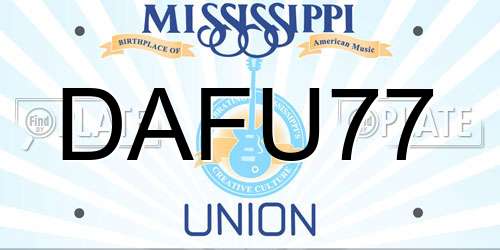DAFU77 Mississippi License Plate