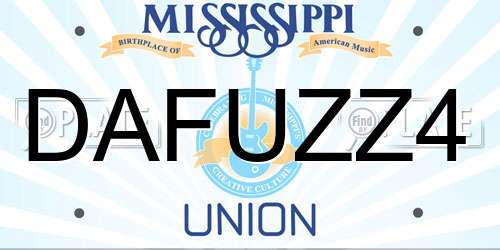 DAFUZZ4 Mississippi License Plate