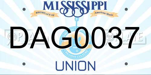 DAG0037 Mississippi License Plate