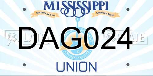 DAG024 Mississippi License Plate