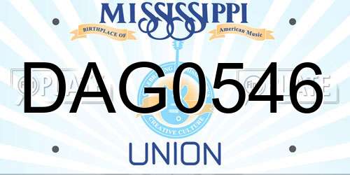 DAG0546 Mississippi License Plate