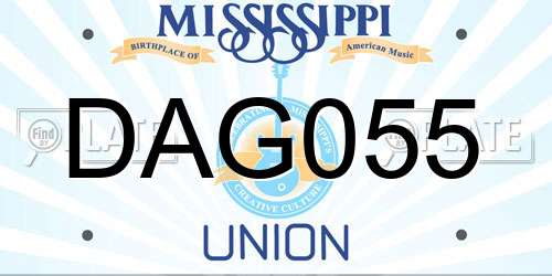 DAG055 Mississippi License Plate