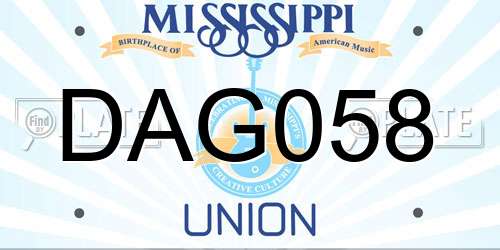 DAG058 Mississippi License Plate