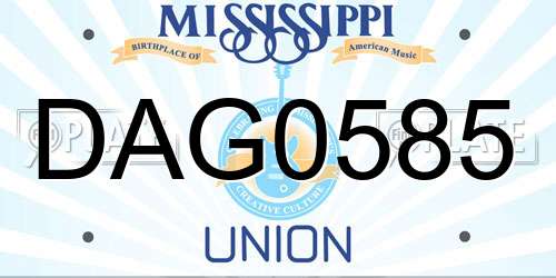 DAG0585 Mississippi License Plate