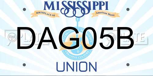 DAG05B Mississippi License Plate