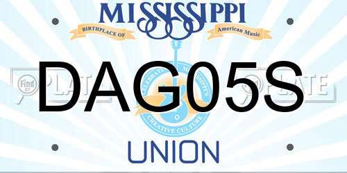 DAG05S Mississippi License Plate